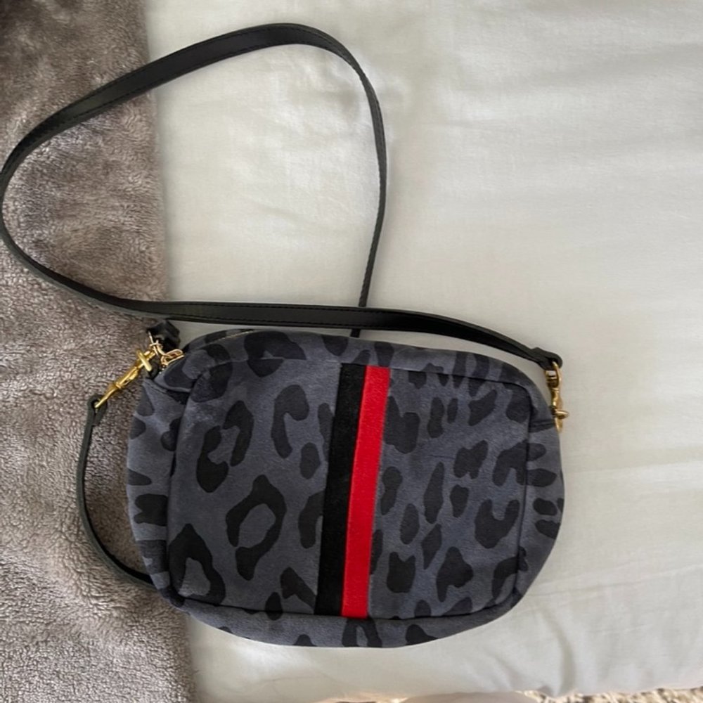 Clare V. Midi Sac Leopard Print Leather Crossbody Bag